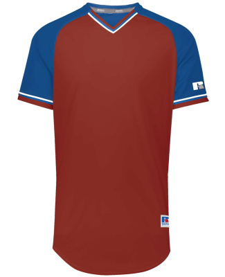 Russell Athletic R01X3B Youth Classic V-Neck Jerse in True red/ royal/ white