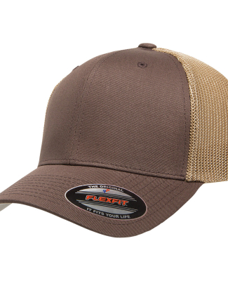 Yupoong-Flex Fit 6511 Trucker Cap in Brown/ khaki
