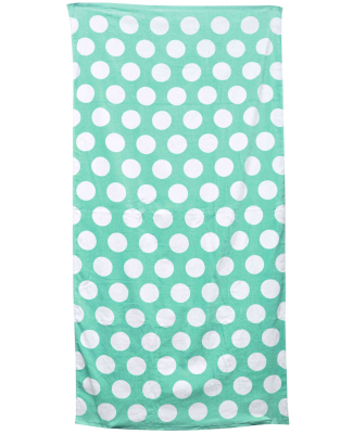 Carmel Towel Company C3060P Polka Dot Velour Beach in Light green