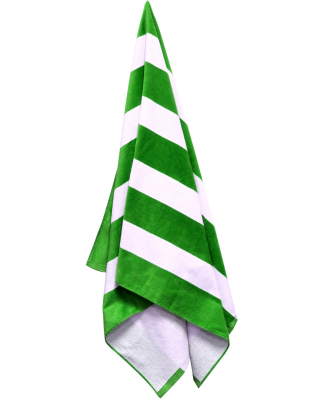 Carmel Towel Company C3060S Cabana Stripe Velour B in Kelly
