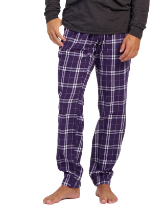 Boxercraft BM6625 Unisex Flannel Joggers in Purple/ white