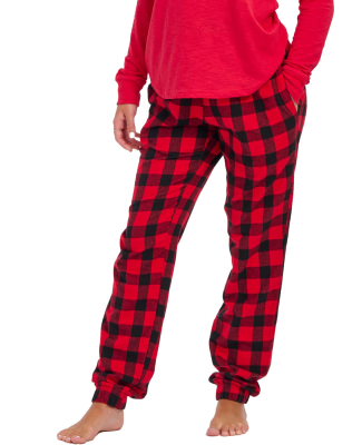 Boxercraft BM6625 Unisex Flannel Joggers in Red/ black buffalo