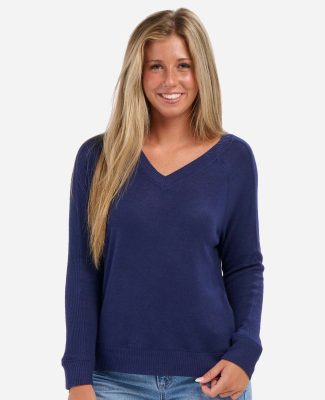 Boxercraft BW1201 Women's Cuddle V-Neck Pullover in Navy