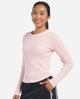 Boxercraft BW3103 Women's Waffle Knit Baby Long Sl in Pink serenity