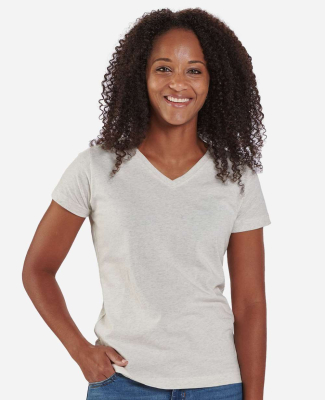 Boxercraft BW2201 Women's V-Neck T-Shirt in Natural heather