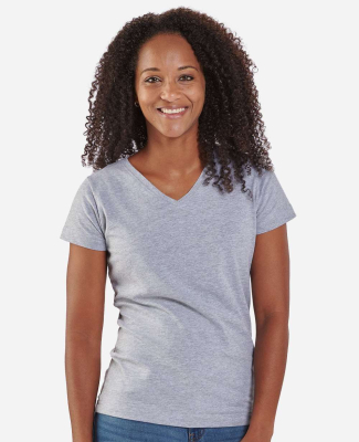 Boxercraft BW2201 Women's V-Neck T-Shirt in Oxford heather