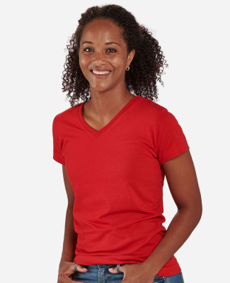 Boxercraft BW2201 Women's V-Neck T-Shirt in Red
