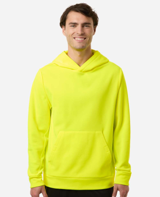 Team 365 TT400 Unisex Squad Hooded Tech Fleece Pul in Safety yellow