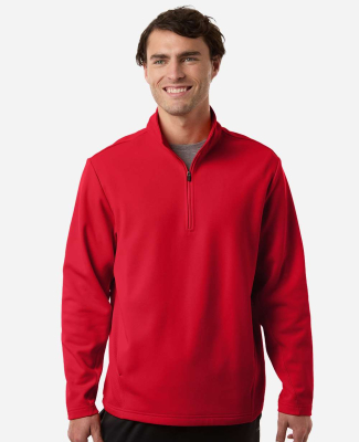 Team 365 TT401 Unisex Squad Cadet Quarter-Zip Tech in Sport red