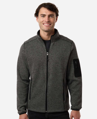 North End NE730 Men's Jasper Full-Zip Fleece Jacke in Black/ grey