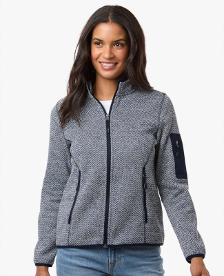 North End NE730W Women's Jasper Full-Zip Fleece Ja in Classic navy/ white
