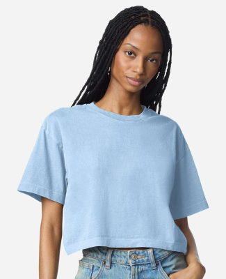 American Apparel 1302GD Women's Garment-Dyed Heavy in Faded powder blue