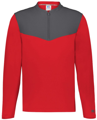 Russell Athletic R03GKM Unisex Sideline Grid Fleec in True red/ stealth