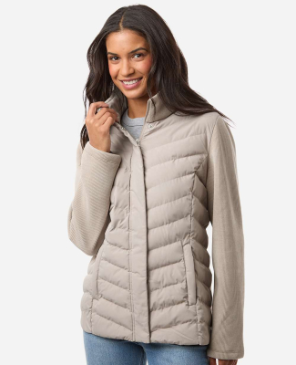 Weatherproof W26719 Women's Mixed Media Chevron Ja in Taupe
