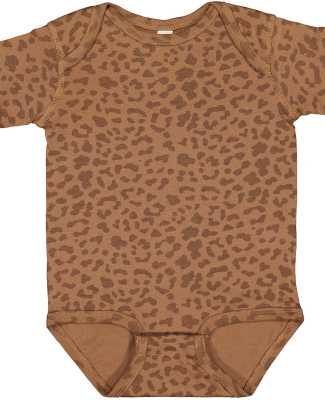 Rabbit Skins 4424 Infant Fine Jersey Bodysuit in Brown Leopard
