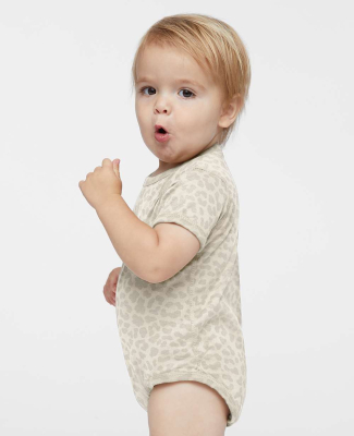 Rabbit Skins 4424 Infant Fine Jersey Bodysuit in Natural Leopard