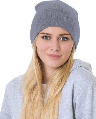 Bayside Apparel 3810 USA-Made 8½" Knit Beanie in Graphite