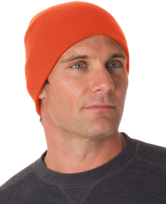 Bayside Apparel 3810 USA-Made 8½" Knit Beanie in Orange