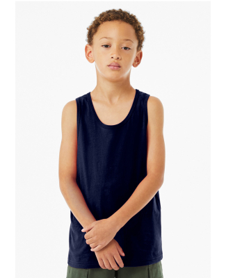 Bella + Canvas 3480Y Youth Jersey Tank in Navy