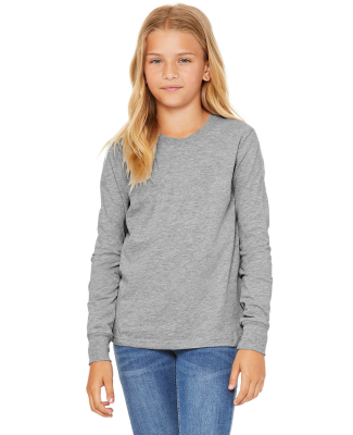 Bella + Canvas 3501YCVC Youth Heather CVC Long Sle in Athletic heather