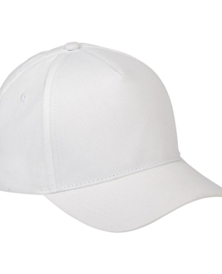 Big Accessories BX034 Five-Panel Brushed Twill Cap in White