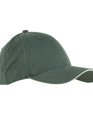 Big Accessories BX004 Brushed Twill Sandwich Cap in Olive/ stone