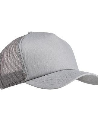Big Accessories BX010 Twill Trucker Cap in Light gray