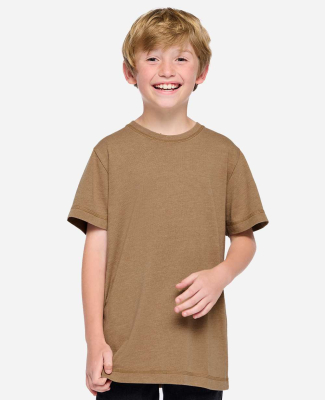 LA T 6102 Youth Vintage Wash Tee in Washed coyote brown
