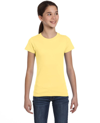 LA T 2616 Girls' Fine Jersey Tee in Butter