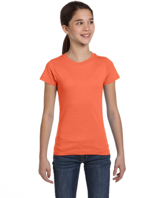 LA T 2616 Girls' Fine Jersey Tee in Papaya