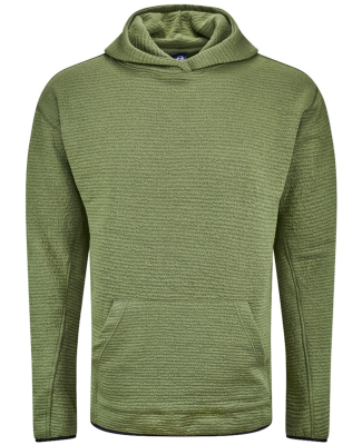 J America 8774 Unisex Pebble Fleece Hooded Pullove in Moss