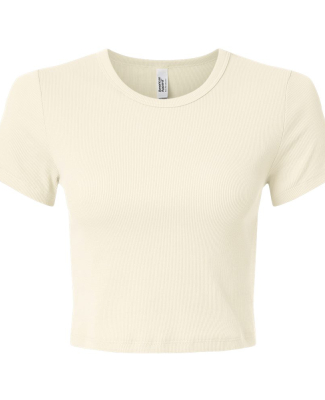 American Apparel BR210 Women's Baby Rib Cropped Te in Bone
