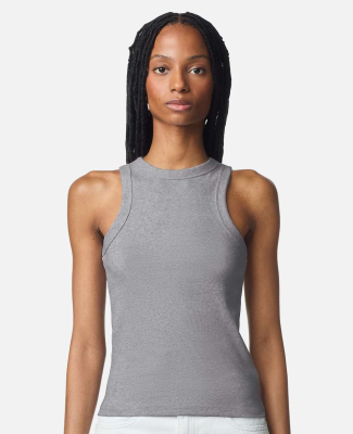 American Apparel BR2101 Women's Baby Rib Tank in Heather grey
