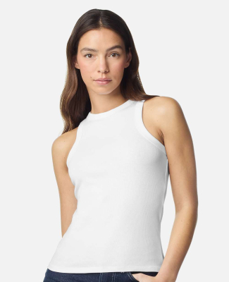 American Apparel BR2101 Women's Baby Rib Tank in White