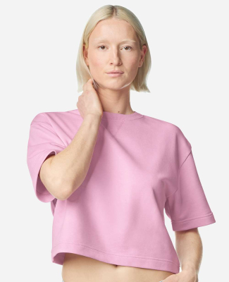 American Apparel FTCB0 Women's French Terry Mid-Le in Powder pink