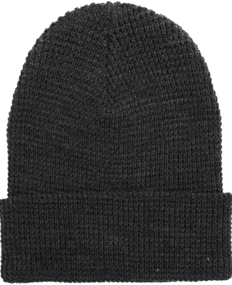 Yupoong-Flex Fit 2501K Waffle Cuffed Beanie in Dark grey