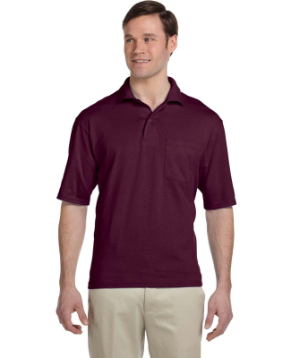 Jerzees 436MP Men's Dri-Power® Polo with Pocket in Maroon