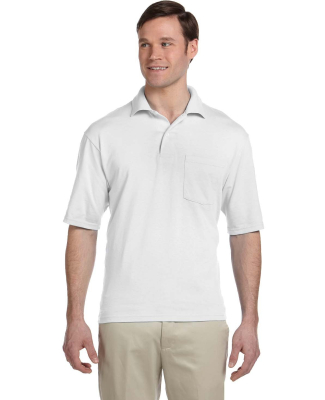 Jerzees 436MP Men's Dri-Power® Polo with Pocket in White
