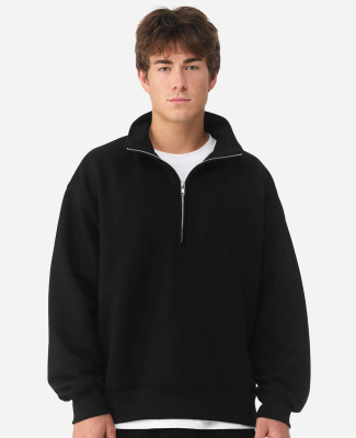Bella + Canvas 4740 Unisex 10 oz Quarter-Zip Pullo in Black