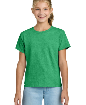 Gildan 3000B Youth Light Cotton T-Shirt in Heather irish green