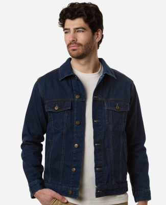 Harriton M75 Men's Cooper Denim Jacket in Dark denim