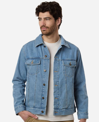 Harriton M75 Men's Cooper Denim Jacket in Light denim