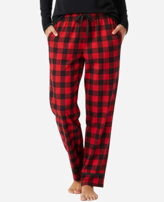 Boxercraft BW6603 Women's Cuff Flannel Pants in Red/ black buffalo