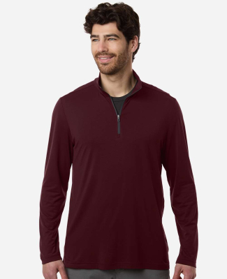 North End NE405 Men's Jaq Stretch Performance Quar in Burgundy/ carbon