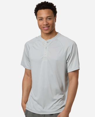 Team 365 TT11HN Men's Zone Performance Henley in Sport silver