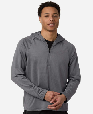 Team 365 TT200 Men's Qualify Quarter-Zip Hooded Pu in Sport graphite