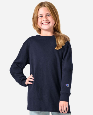 Champion Clothing CH1751 Youth Long Sleeve T-Shirt in Navy