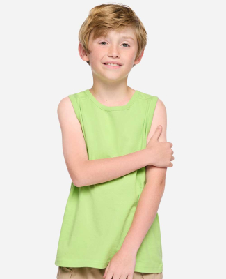LA T 6123 Youth Fine Jersey Tank Top in Key lime