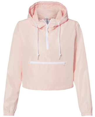 Independent Trading Company EXP64CRP Women's Light in Blush/ white zipper