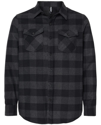 Independent Trading Company EXP50F Unisex Flannel  in Charcoal heather/ black
